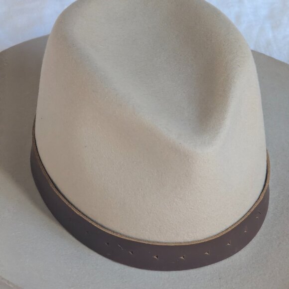 Wyeth 100% Australian Wool Taupe Felt Cowboy Hat - Picture 2 of 11